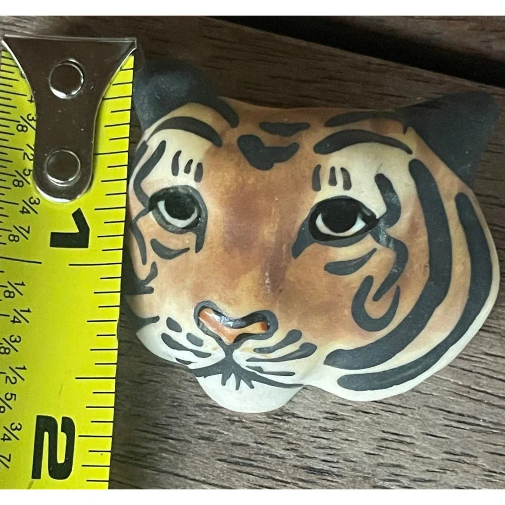 Carol Halmy Porcelain Tiger Brooch/Pin